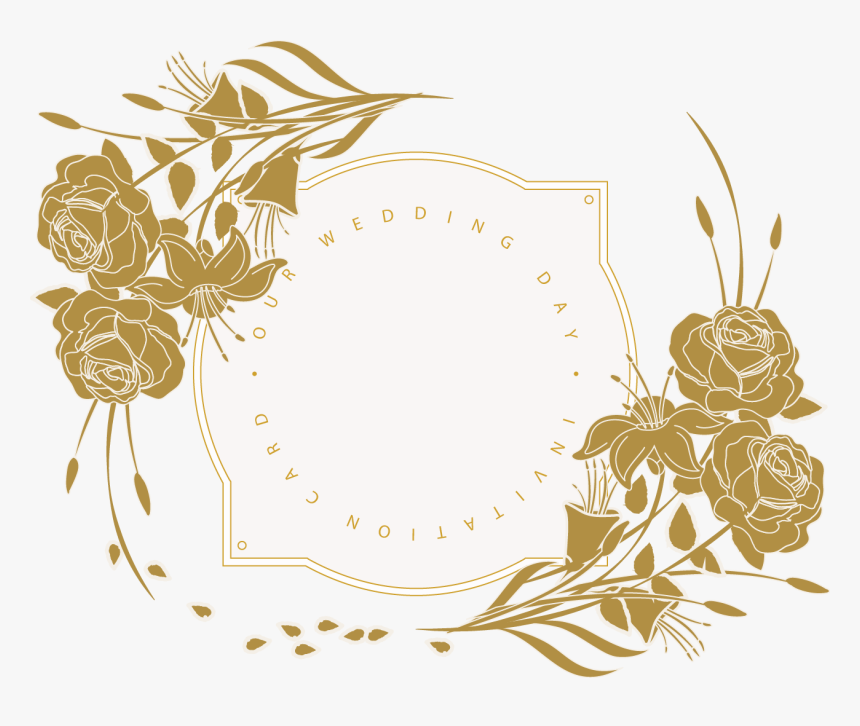 Invitation Floral Design Card - Marriage Card Flowers Design Png, Transparent Png