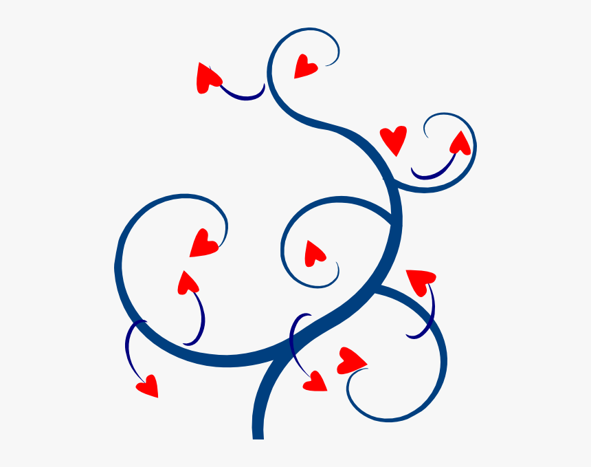 Swirl Hearts Red And Blue 2 Svg Clip Arts - Red And Blue Swirls, HD Png Download