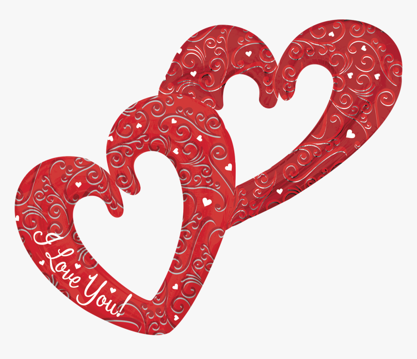 Multi Balloon Love Interlocking Hearts - Dupla Szív, HD Png Download