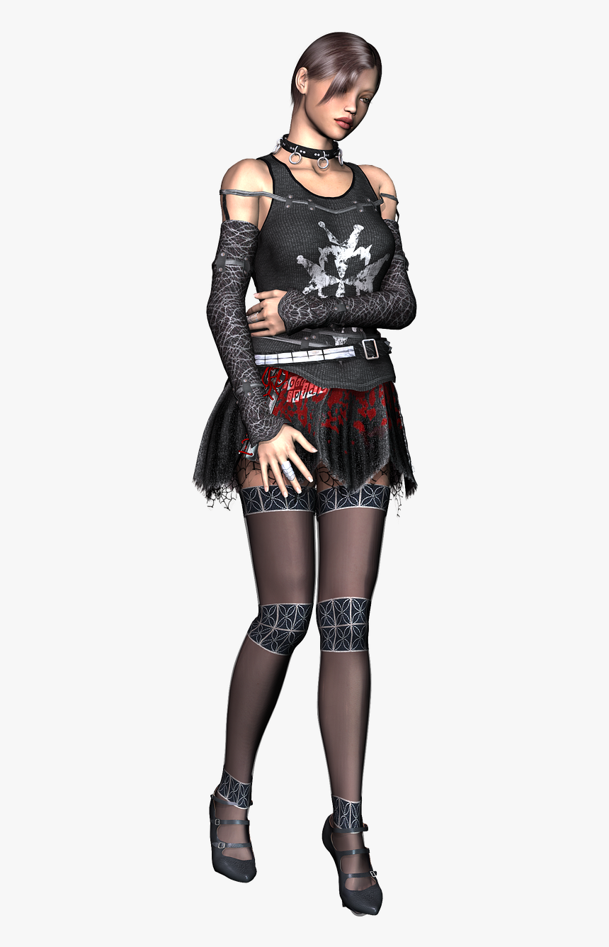 Gothic Girl 3d Png Transparent, Png Download