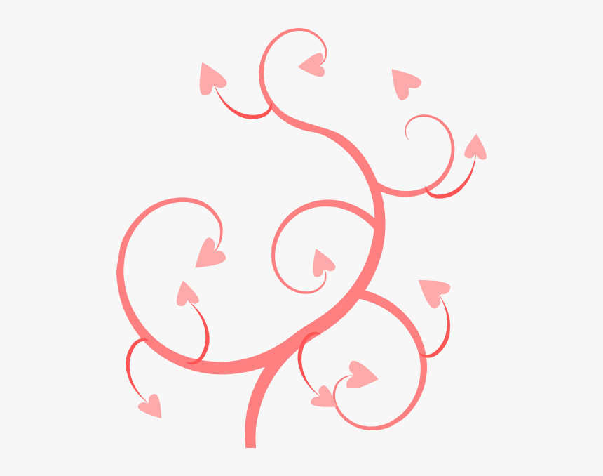Pink Clip Art At - Hearts Swirl Clipart, HD Png Download