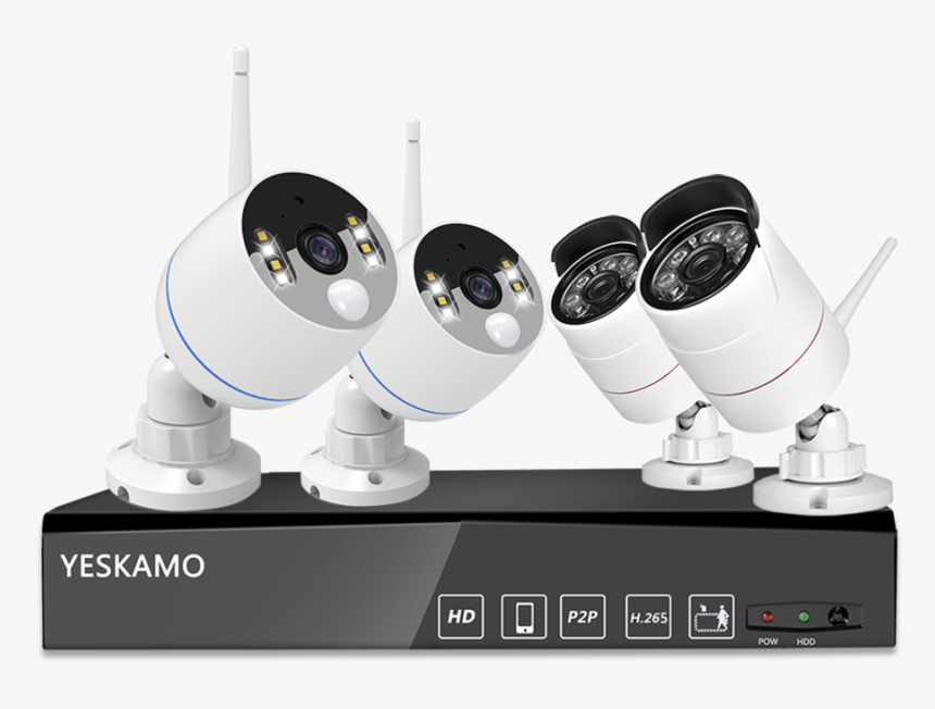 Floodlight Cams& Bullet Cameras With Nvr Kit - Network Video Recorder, HD Png Download