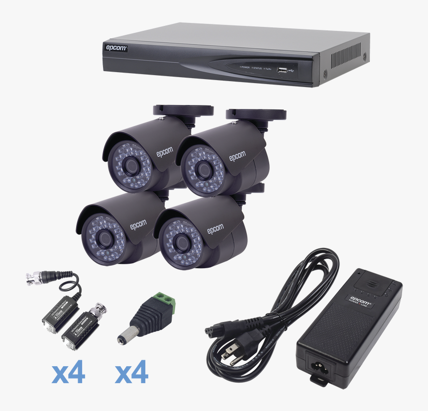Kit De 4 Camaras Bala De Vigilancia Turbo Hd Disco - Camaras De Seguridad Epcom, HD Png Download