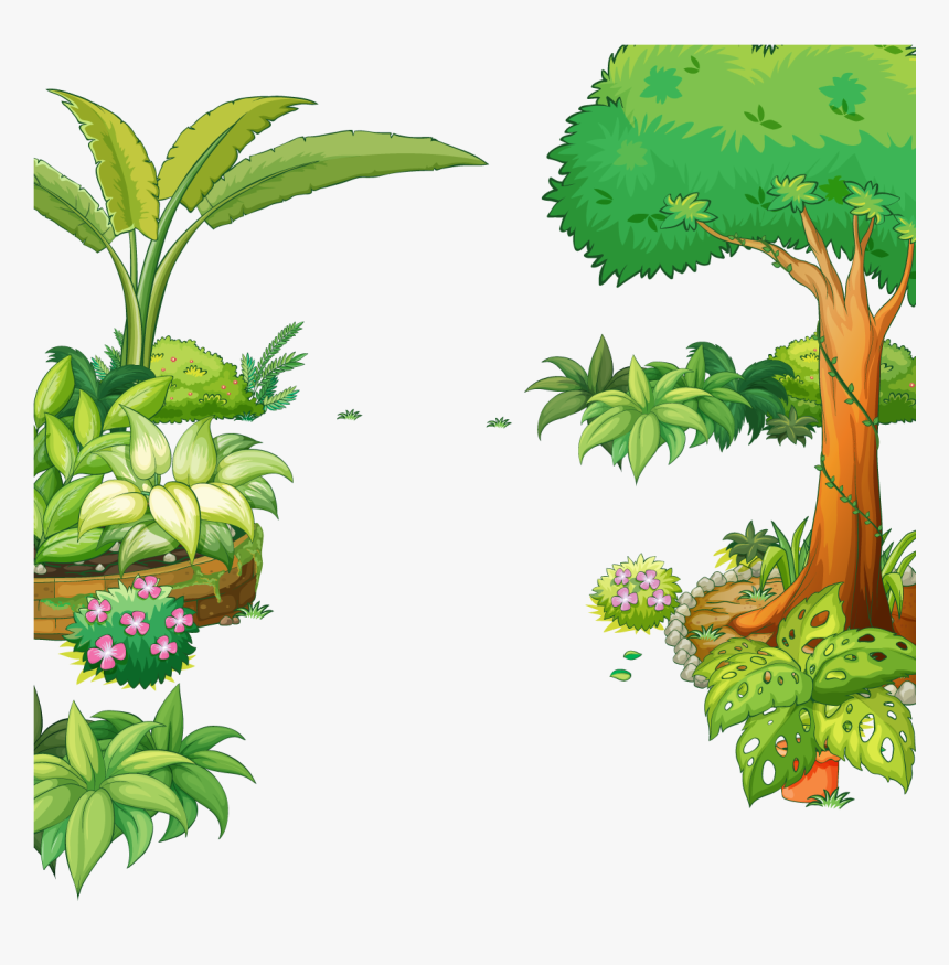 Clip Art Royalty Free Download Gardening Illustration - Clipart Png Jungle Trees, Transparent Png