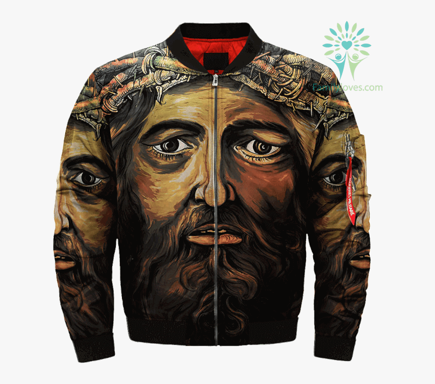 Retrato De Jesucristo Over Print Jacket %tag Familyloves - Jacket, HD Png Download