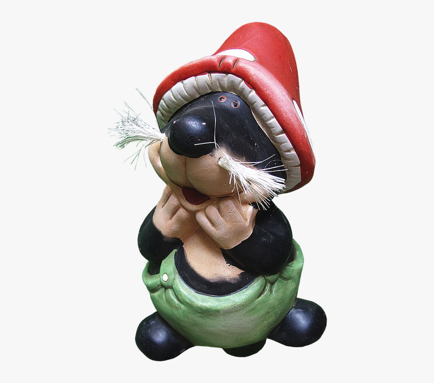 Mole, Figure, Ceramic, Sculpture, Red Hat, Deco - Action Figure, HD Png Download