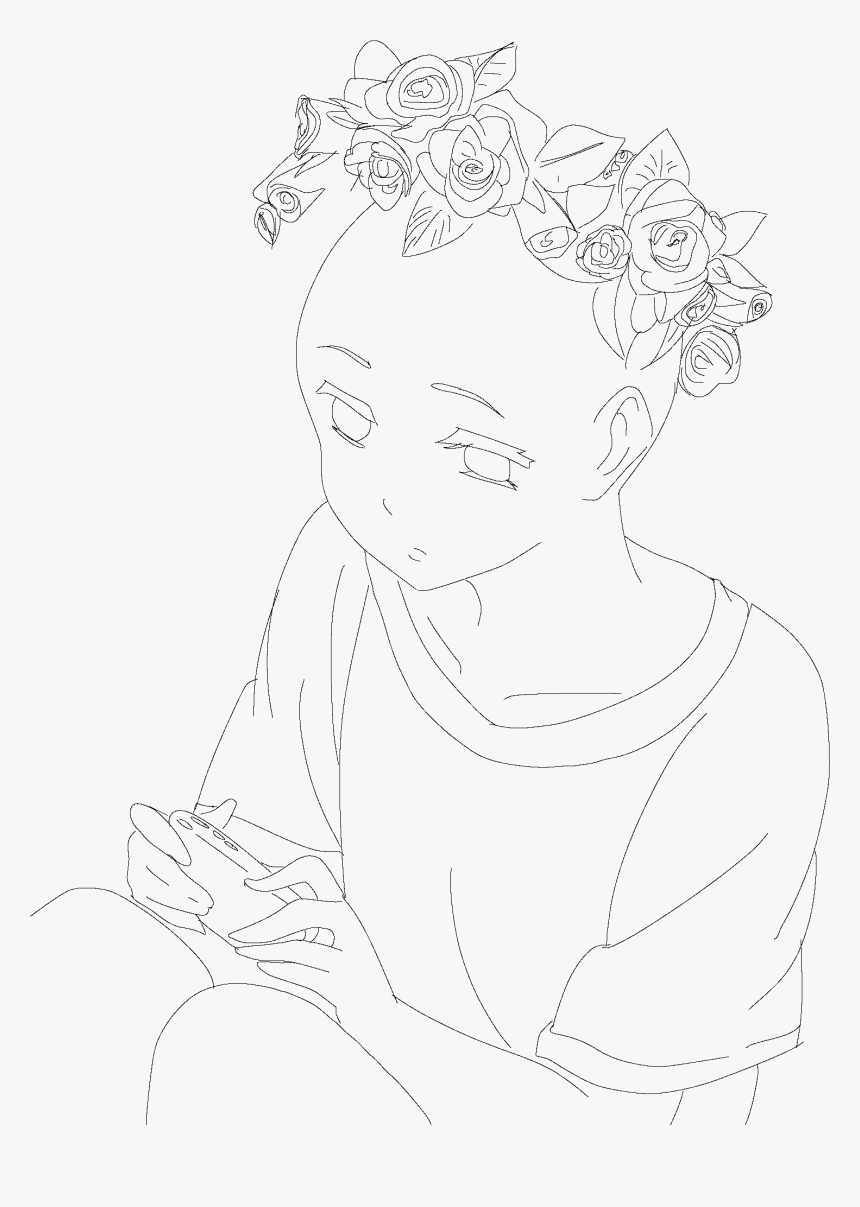 Moana Clipart Flower Crown - Line Art, HD Png Download