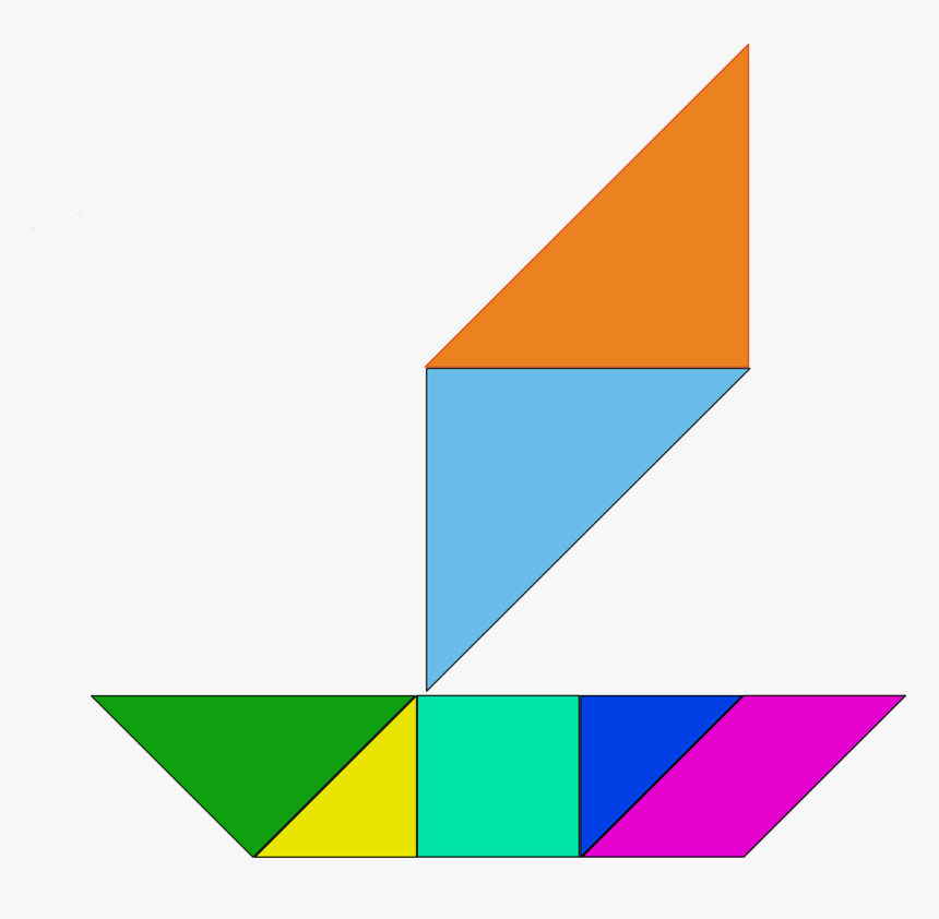 Free Vector Tangram-34 Clip Art - Tangram Boat, HD Png Download