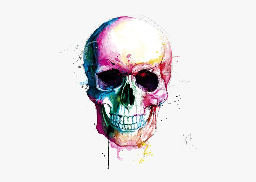 Color Calavera Painting Drawing Skull Free Download - Transparent Background Skull Png Hd, Png Download