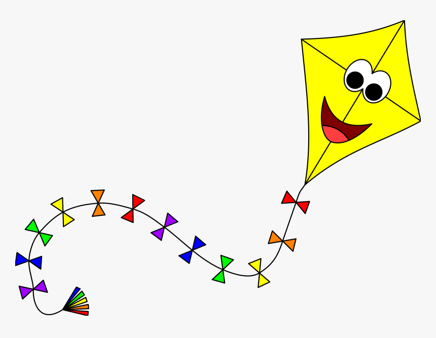 Yellow Kite With Face Clip Arts - Kite Clipart, HD Png Download