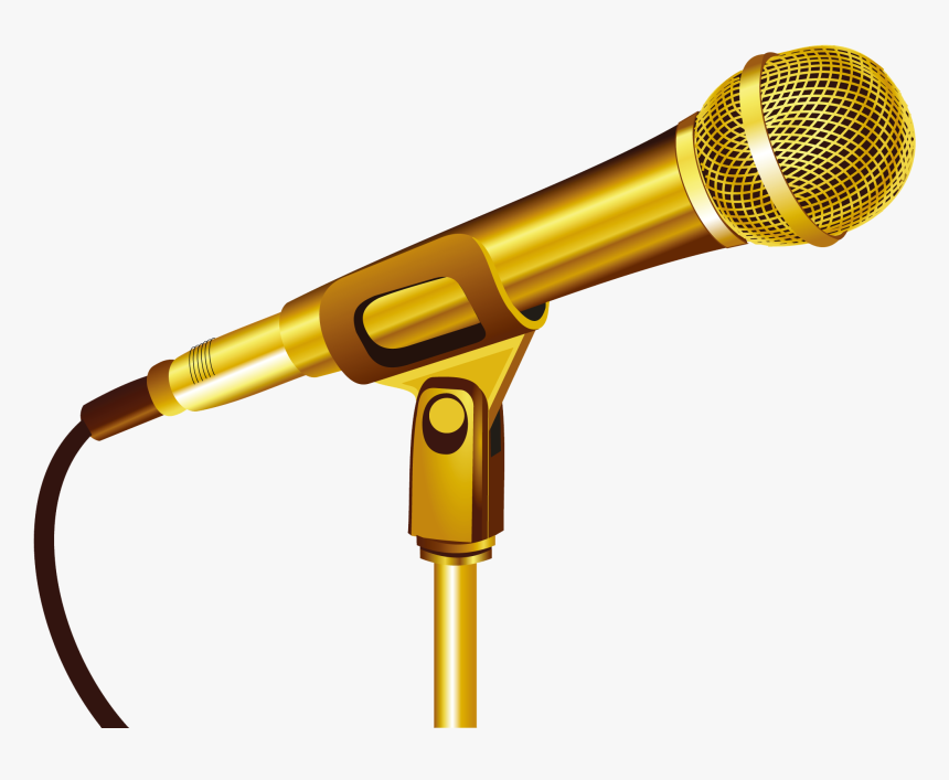 Gold Microphone , Png Download - Transparent Background Gold Mic Png