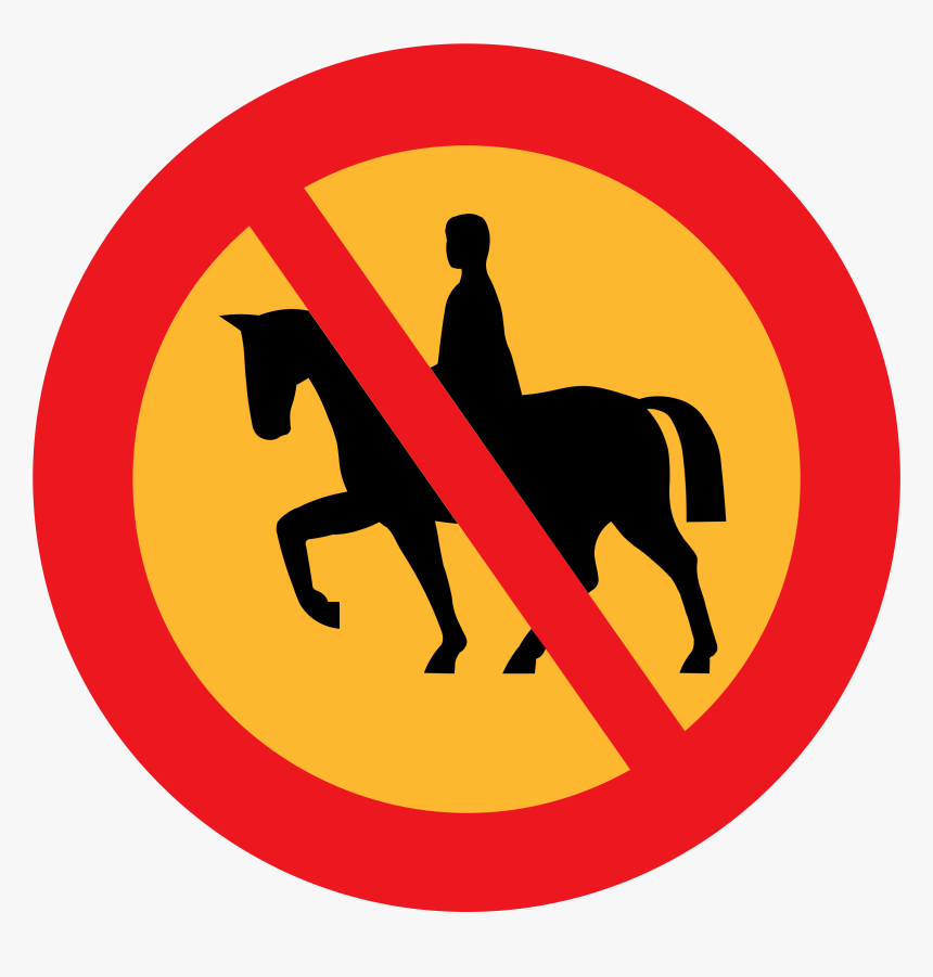 No Riding, Road Sign, Roadsign, Street Sign, No Horses - Horse Riding Icon, HD Png Download