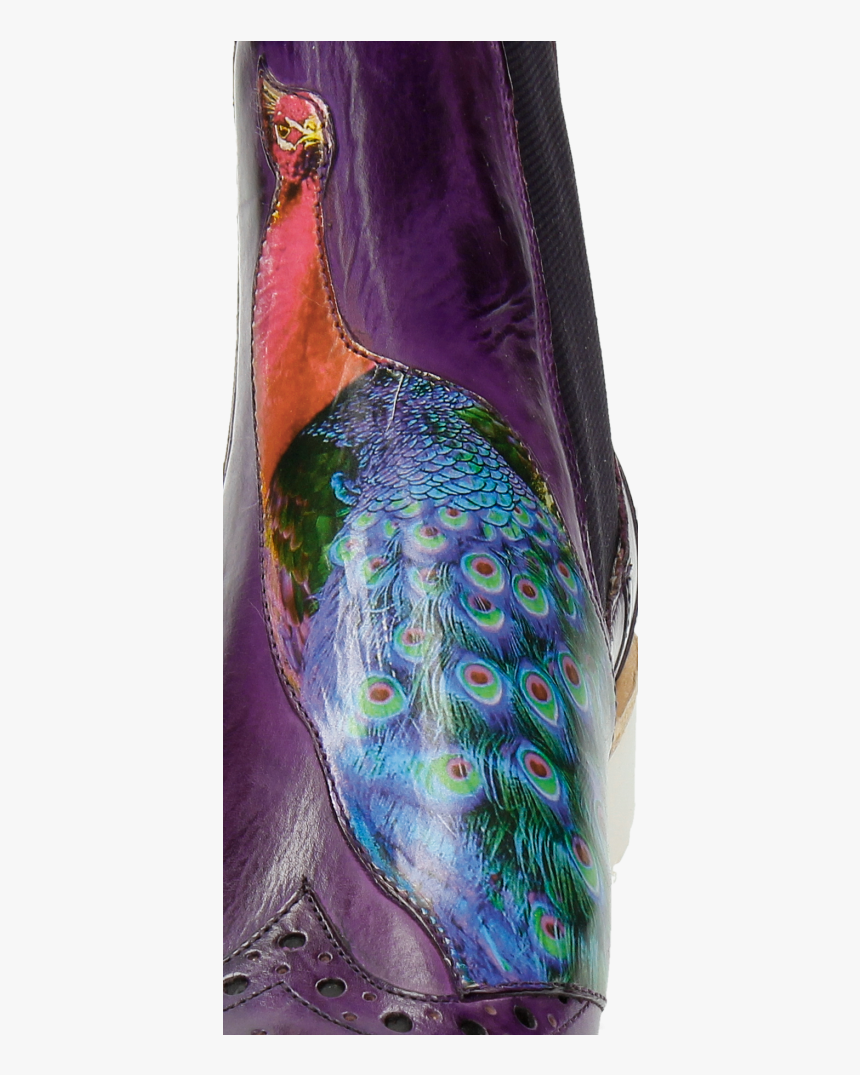 Ankle Boots Amelie 44 Purple Flame Peacock Bee - Peafowl, HD Png Download