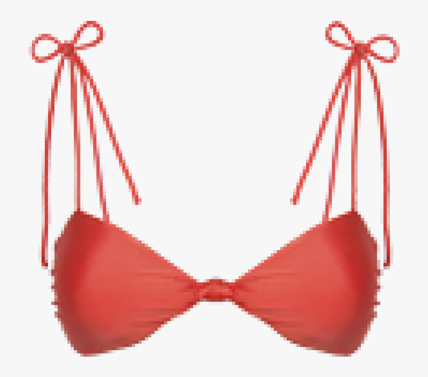 Coral Tied Knot Top - Bikini Knot String, HD Png Download