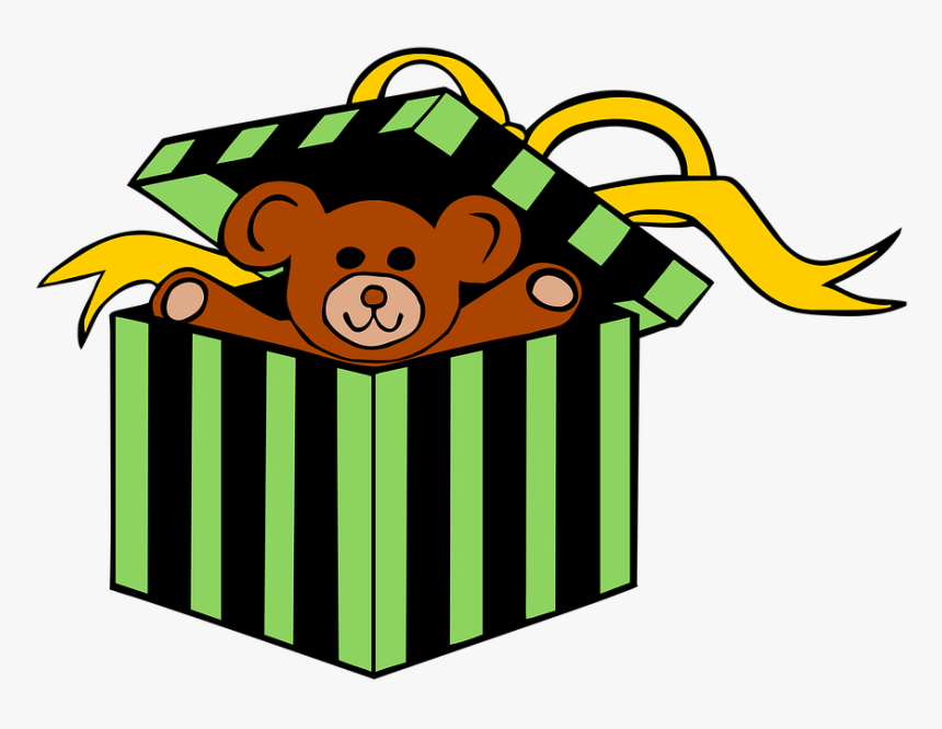 Gift Teddy Bear - Hediye Paketi Png Cartoon, Transparent Png