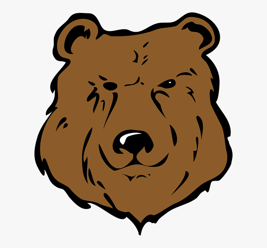 Grizzly Bear Face Cartoon, HD Png Download