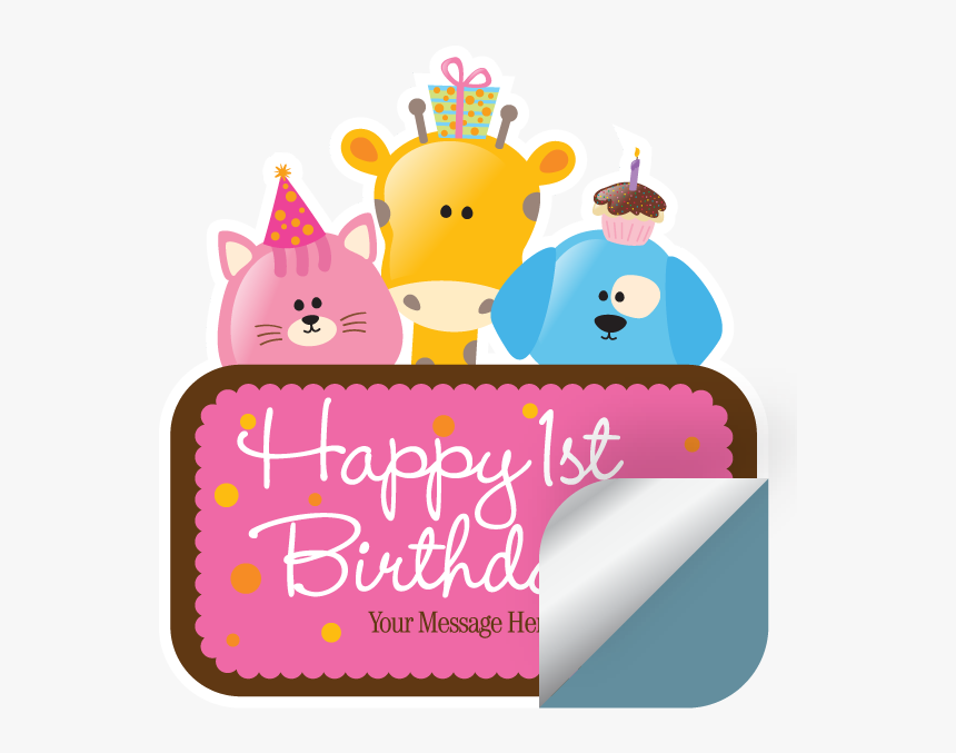 Impressão De Etiquetas Adesivas Rotulo Adesivo - Happy 1st Birthday Writing, HD Png Download