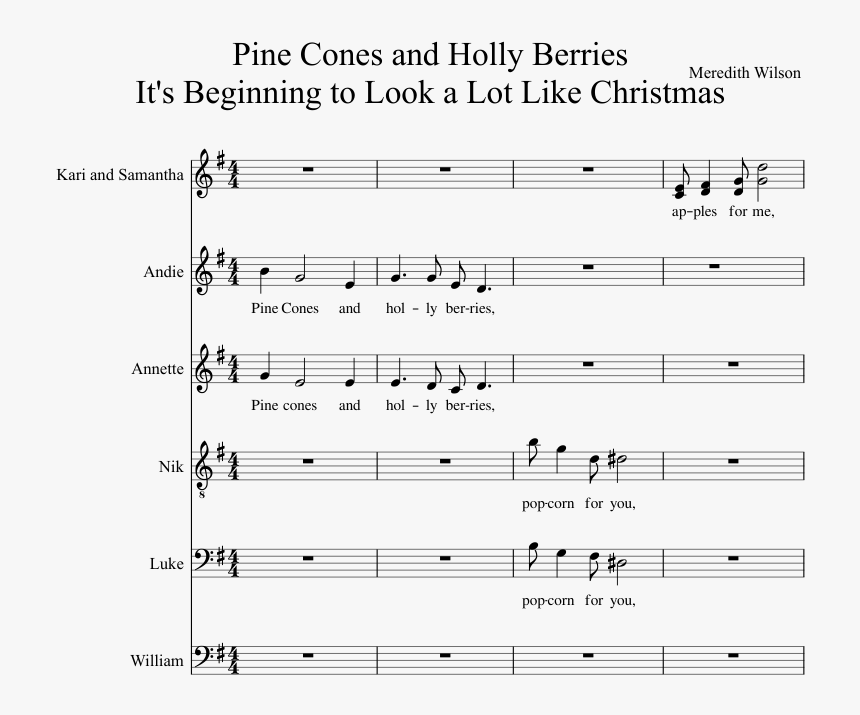 Pine Cones And Holly Berries It S Beginning To Look - Polka Baritone Sheet Music, HD Png Download