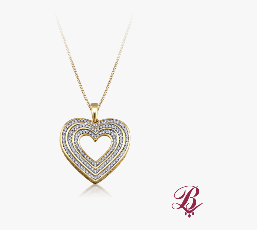 Diamond Heart Pendant In Gold - Locket, HD Png Download