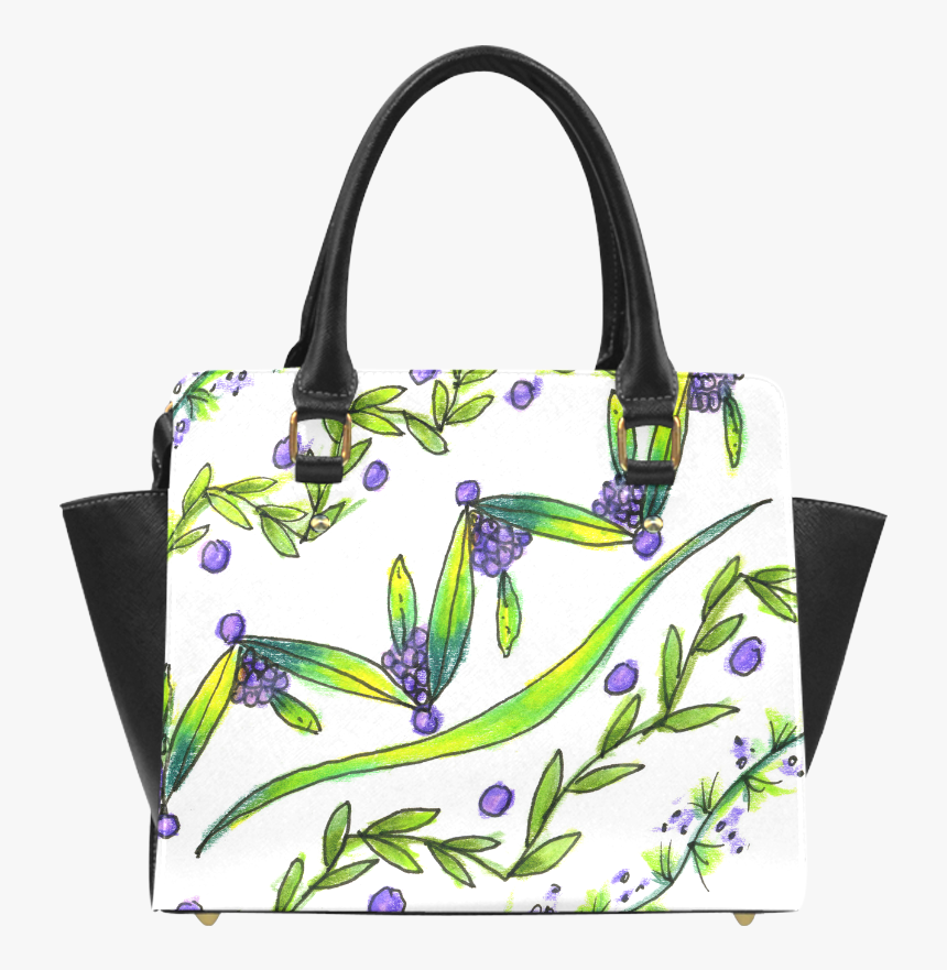 Dancing Greeen, Purple Vines, Grapes Zendoodle Classic - Handbag, HD Png Download