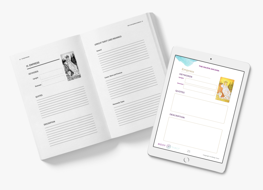 Transparent Tarot Card Png - Tarot Card Meanings Workbook, Png Download