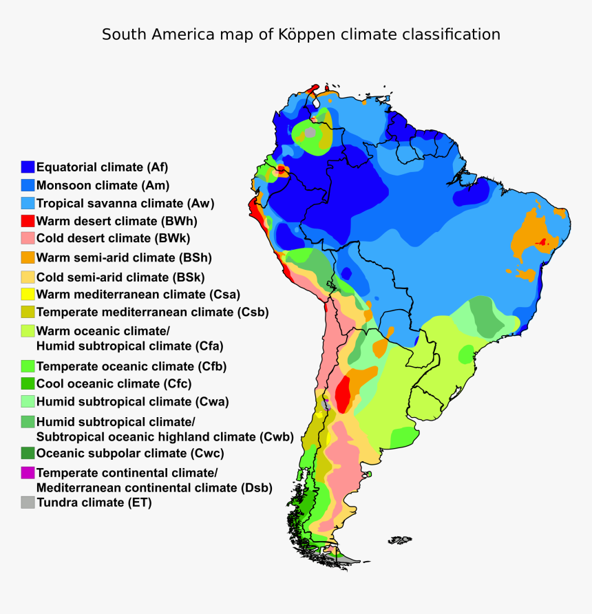 South America Koppen Climate, HD Png Download