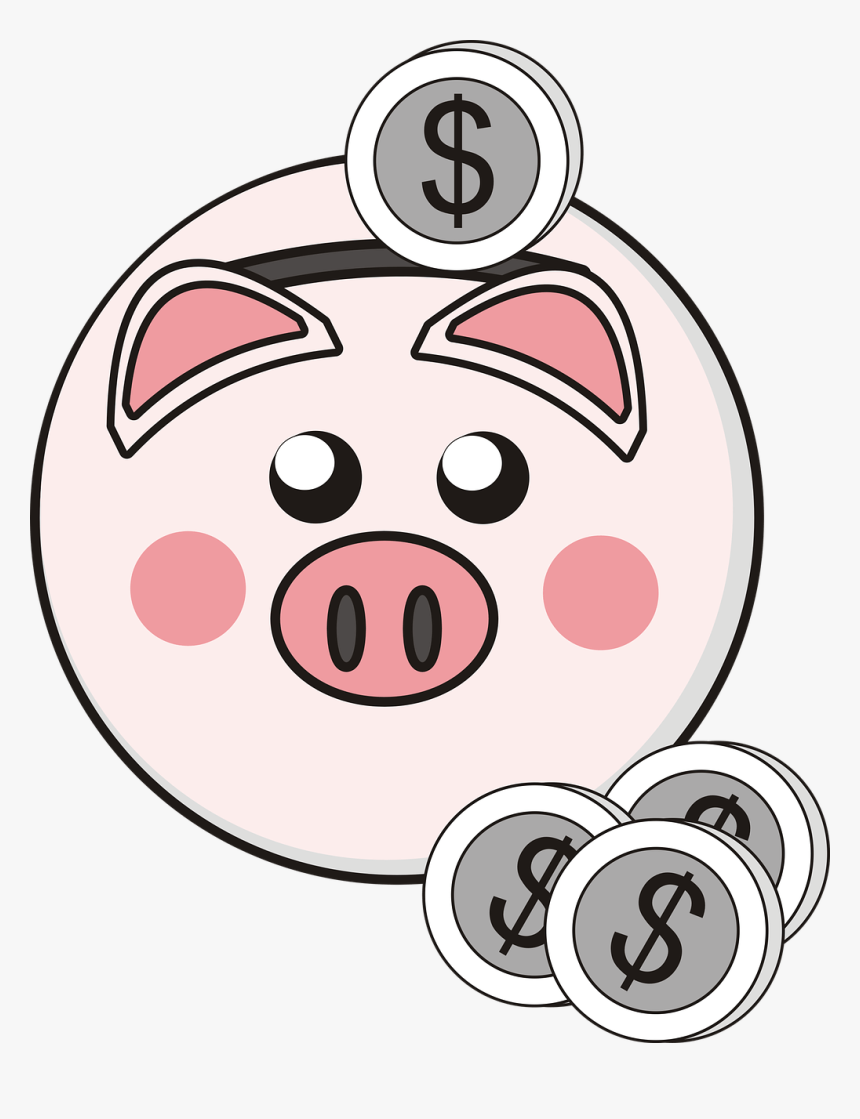 Hucha Con Moneda De Dólar Clipart - Dibujo De Una Alcancia De Cochinito, HD Png Download