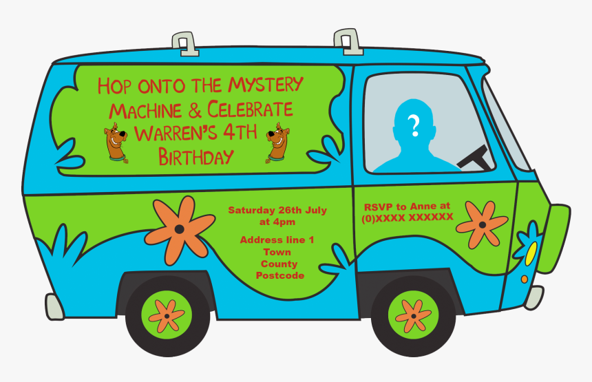 Scooby Doo Birthday Invitation Designed By Me At Nic - Mystery Machine Png, Transparent Png