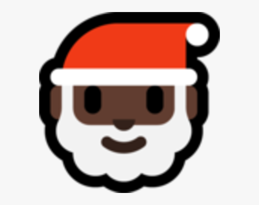 Santa Claus Face Facial Expression Smile Head Clip - Black Santa Emoji, HD Png Download