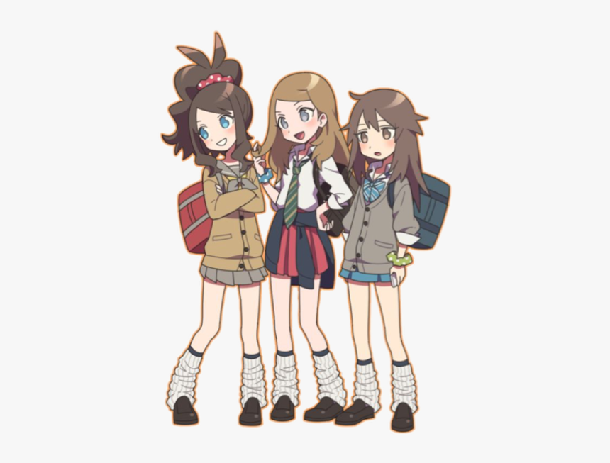 #pokemon #girl #pokemongirl #serena #green #anita - Pokemon Girls School Uniforms, HD Png Download