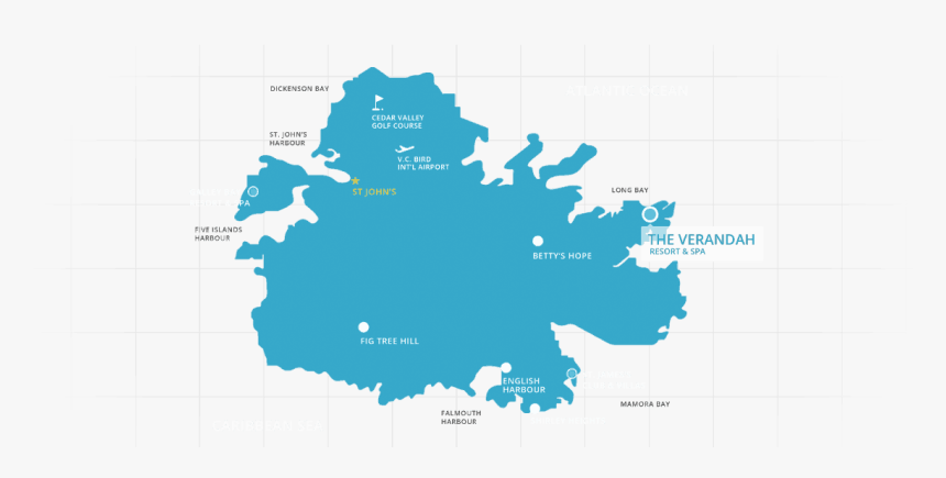 Antigua Map Black, HD Png Download