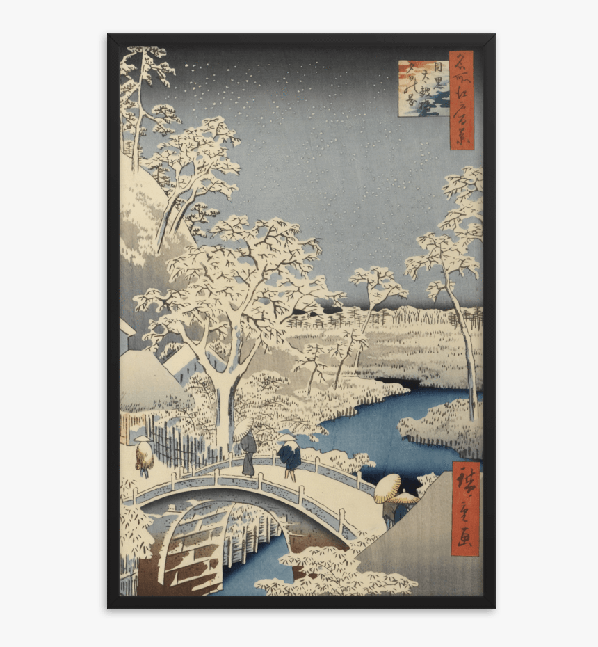 Meguro Drum Bridge And Sunset Hill By Hiroshige - Meguro Drum Bridge And Sunset Hill, HD Png Download