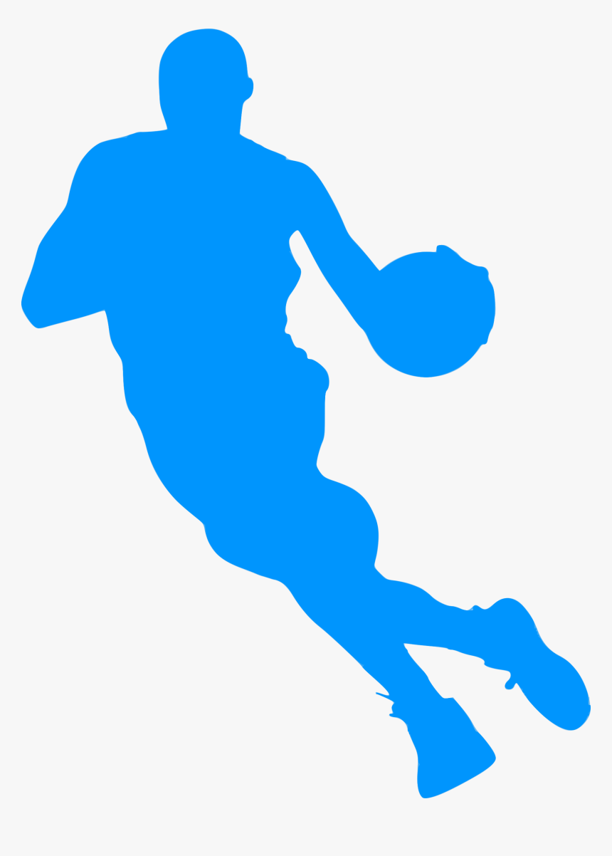 Basketball Player Drawing Silhouette Clip Art - Sports Silhouette Png Blue, Transparent Png
