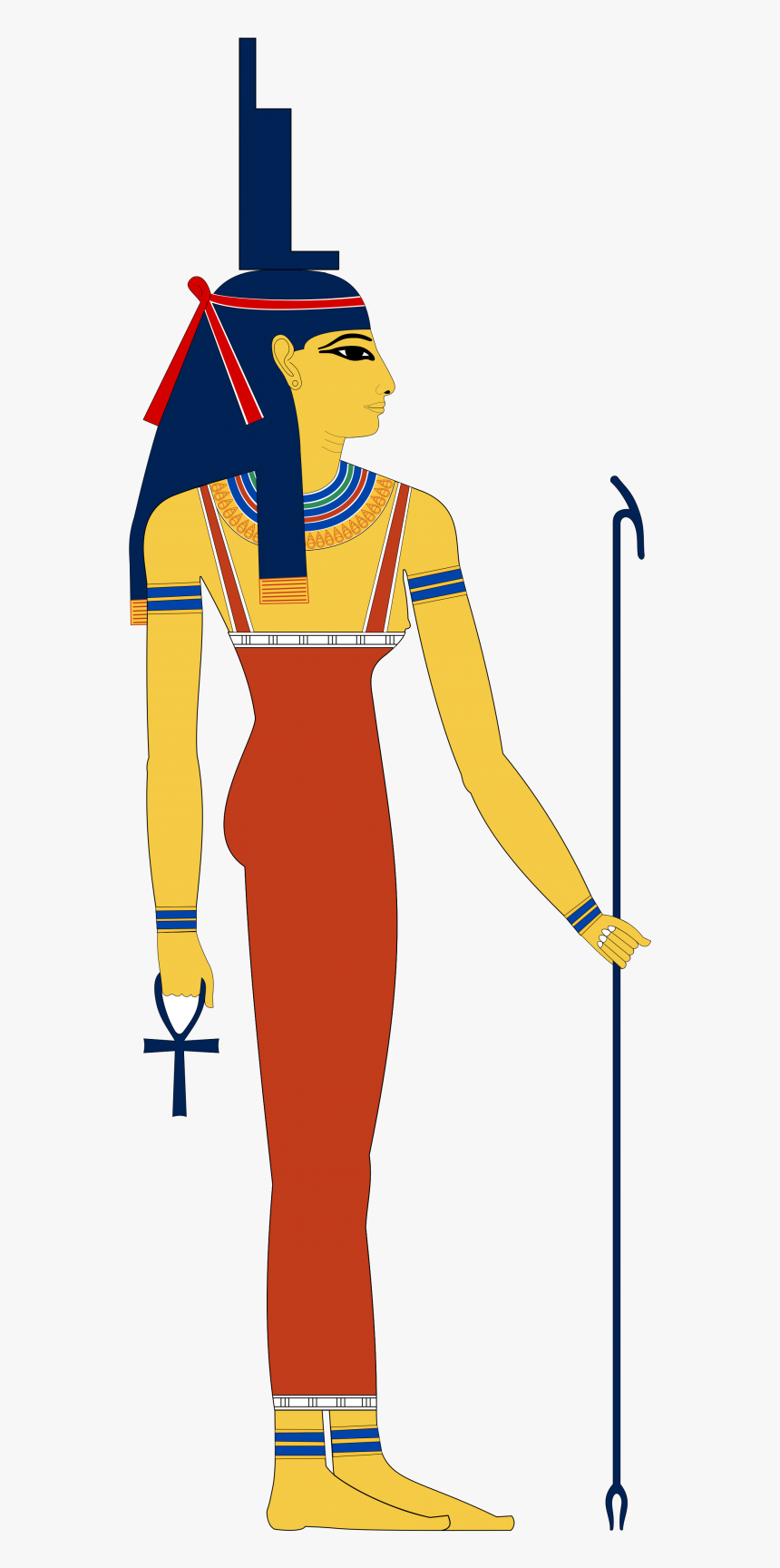 The Egyptian Goddess Isis, Depicted As A Woman In A - Isis Ancient Egypt Gods, HD Png Download