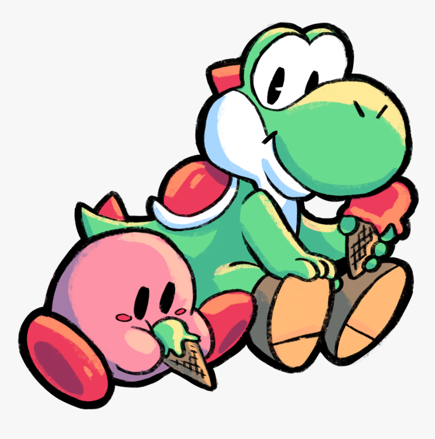 Kirb And Yosh, HD Png Download