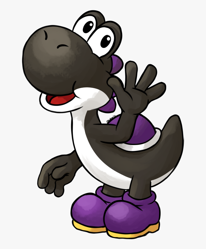 Black And Purple Yoshi - Cartoon, HD Png Download