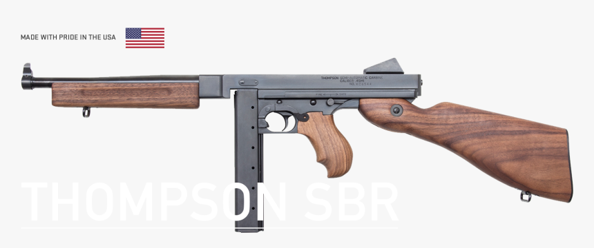 Transparent Tommy Gun Clipart - Auto Ordnance Thompson Sbr, HD Png Download