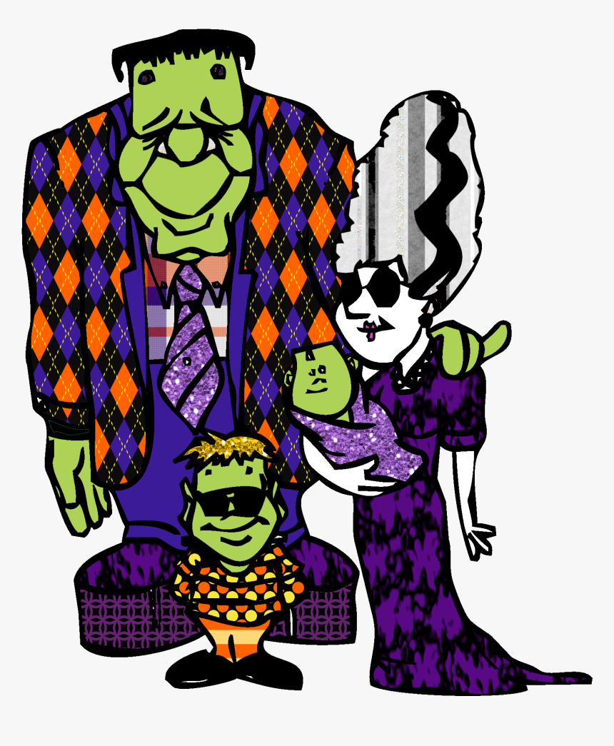 Frankenstein Dibujo De La Familia Kid Clipart - Halloween Frankenstein Photo Clipart, HD Png Download
