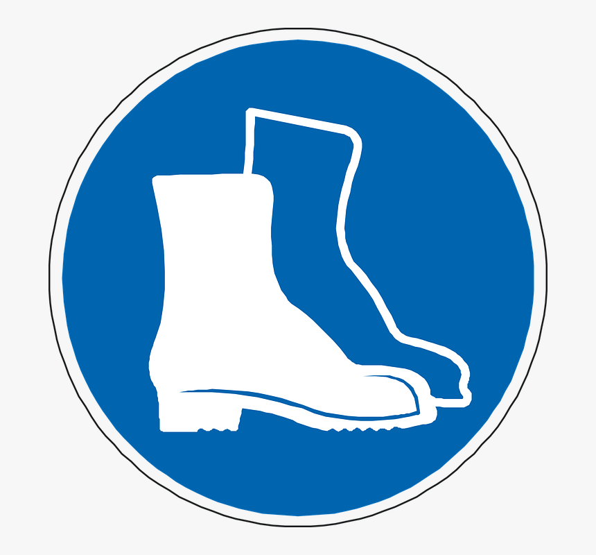 Foot Protection, Boots, Blue, Sign, Symbol, Icon - Equipement De Protection Individuelle Chaussures, HD Png Download