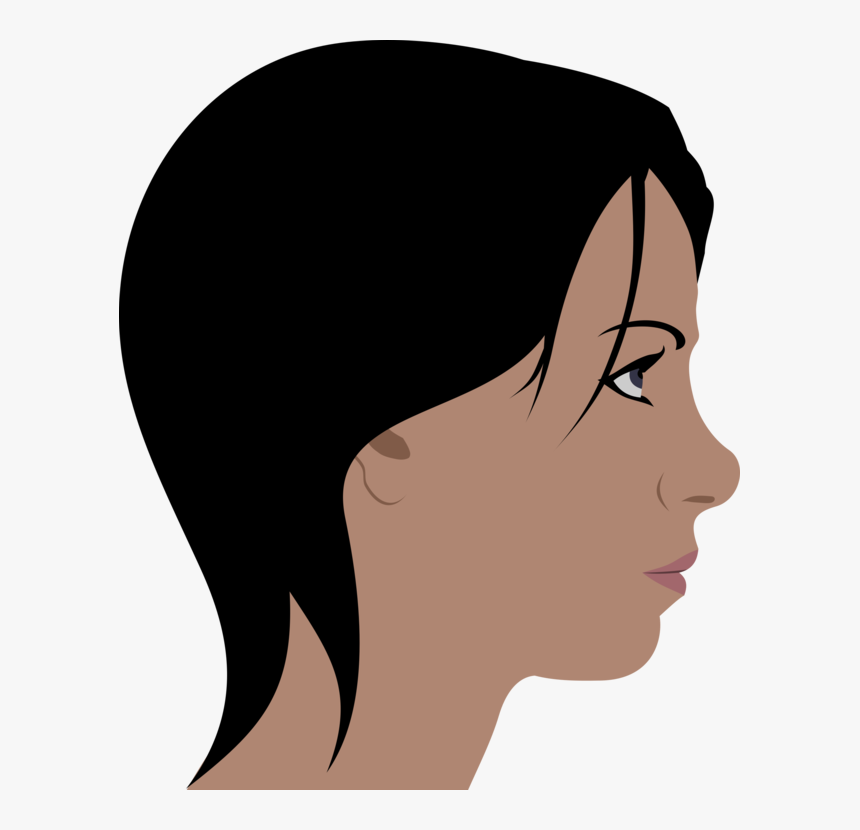 Computer Icons Face Facial Hair Chin Human Head - Tete De Fille De Profil, HD Png Download