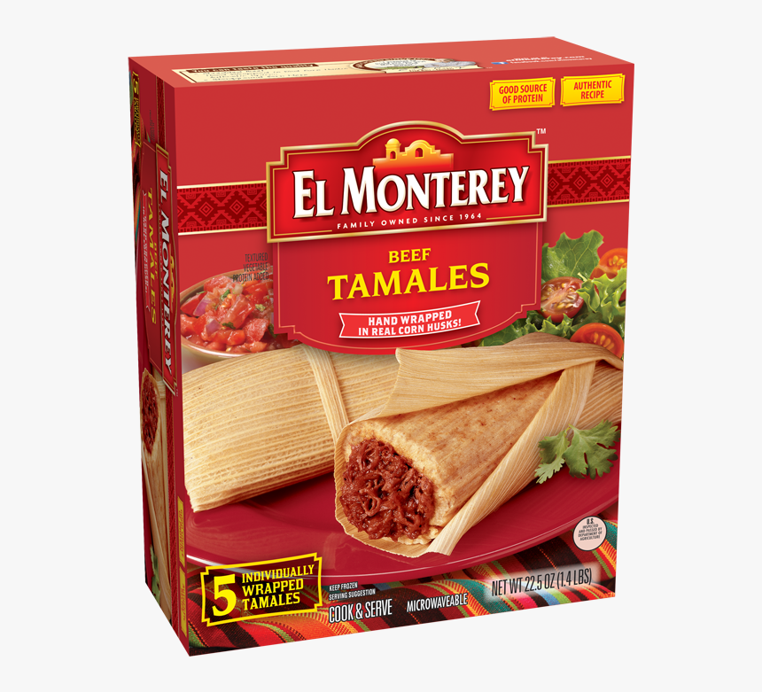 Frozen Tamales - El Monterey Beef Tamales, HD Png Download