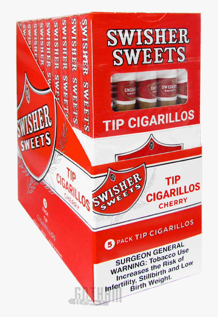 Swisher Sweets Tip Cigarillos Cherry Pack - Box, HD Png Download
