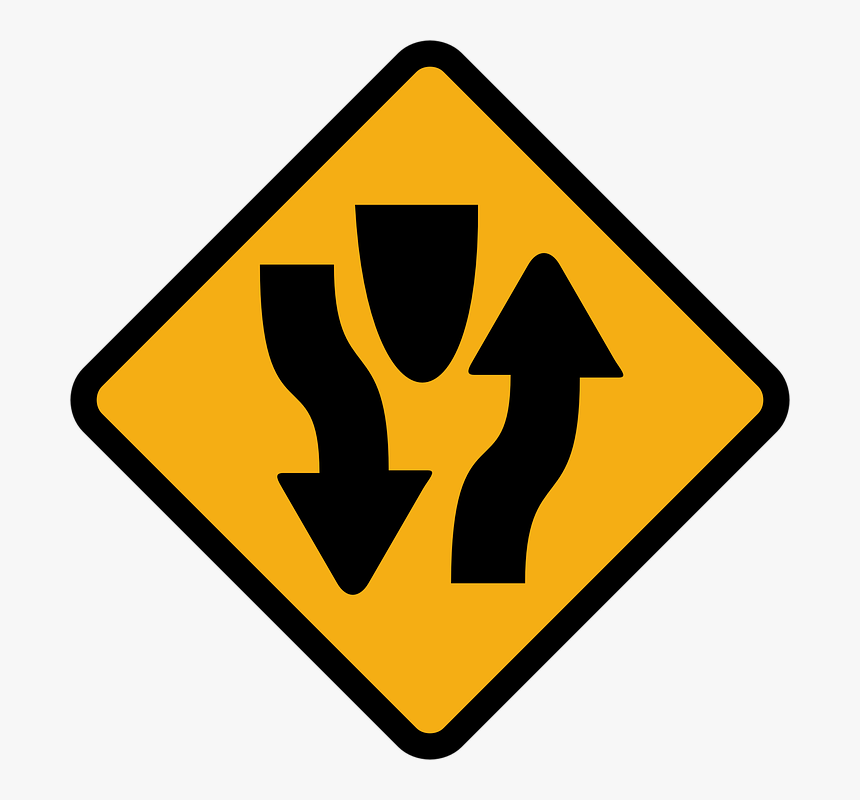 Tráfico Cargando, Tráfico Opuesto - Two One Way Road Sign, HD Png Download