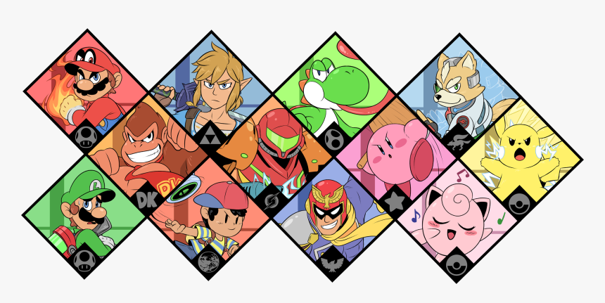 Smash 64drawing All The Smash Fighters In The Series, HD Png Download