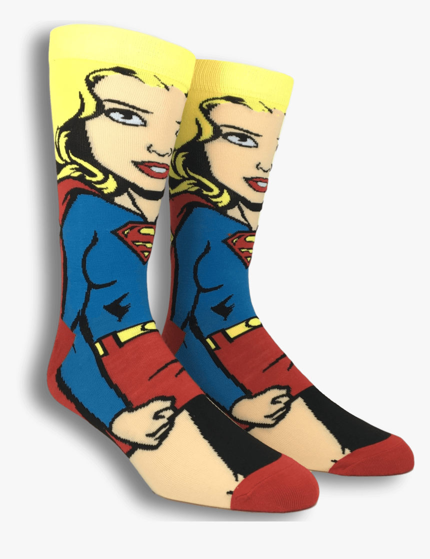 Dc Comics Super Girl 360 Superhero Socks - Superhero Sock Transparent Files, HD Png Download