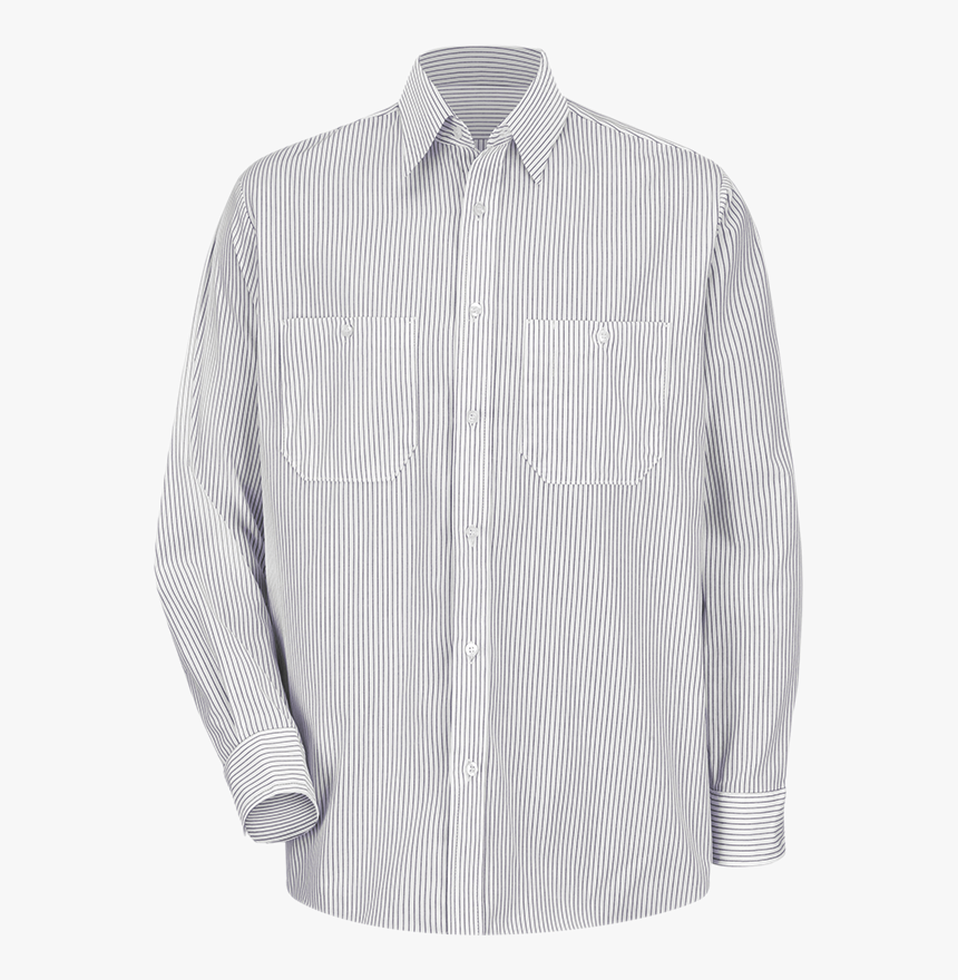 Men S Long Sleeve Striped Dress Uniform Shirt - Mens Long Sleeve Black And White Striped Shirts, HD Png Download