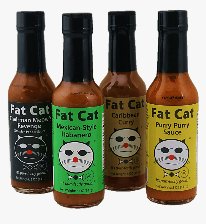 Fat Cat Hot Sauce Sampler Pack - Cats Meow Hot Sauce, HD Png Download