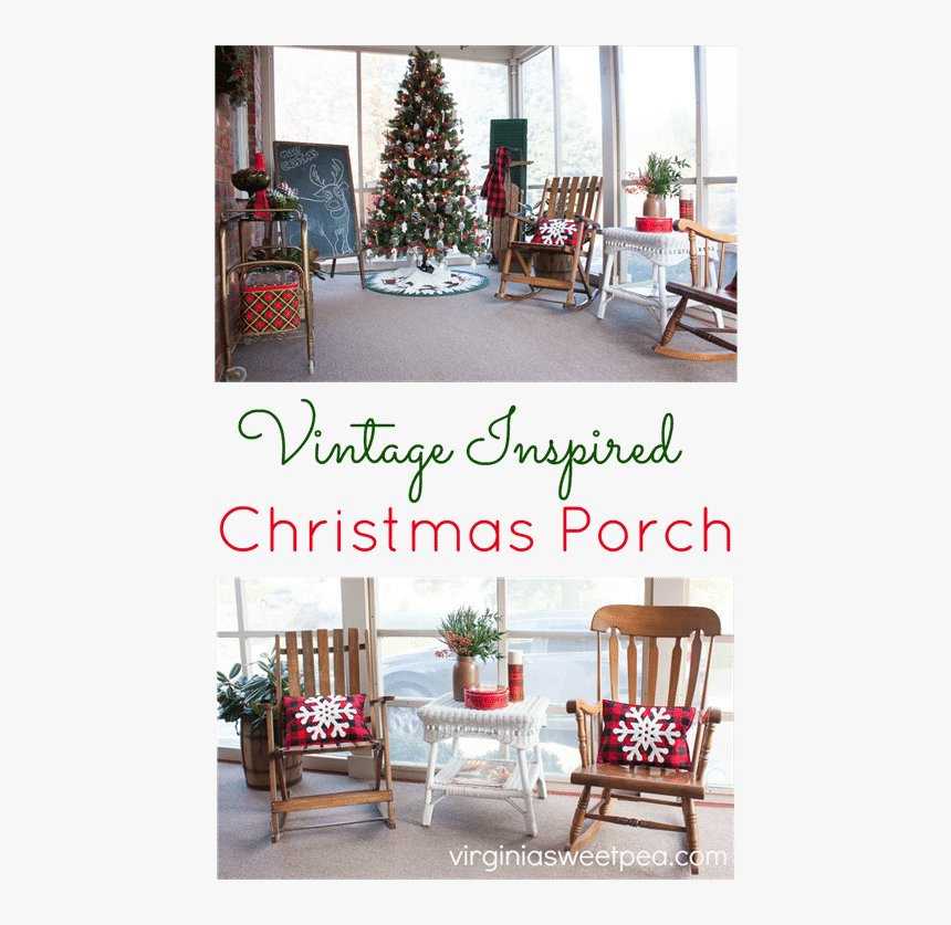Christmas Rocking Chairs On Porch, HD Png Download