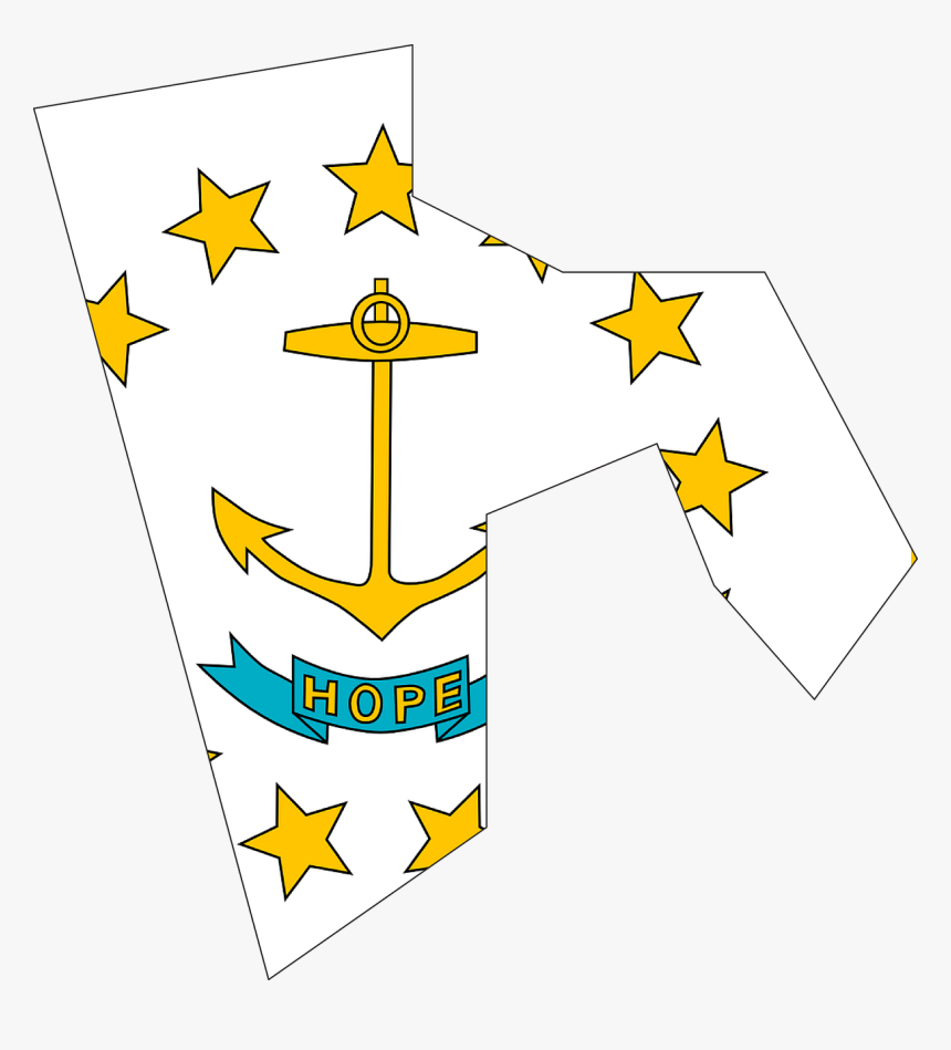 Rhode Island State Usa Free Picture - Rhode Island Map Flag, HD Png Download