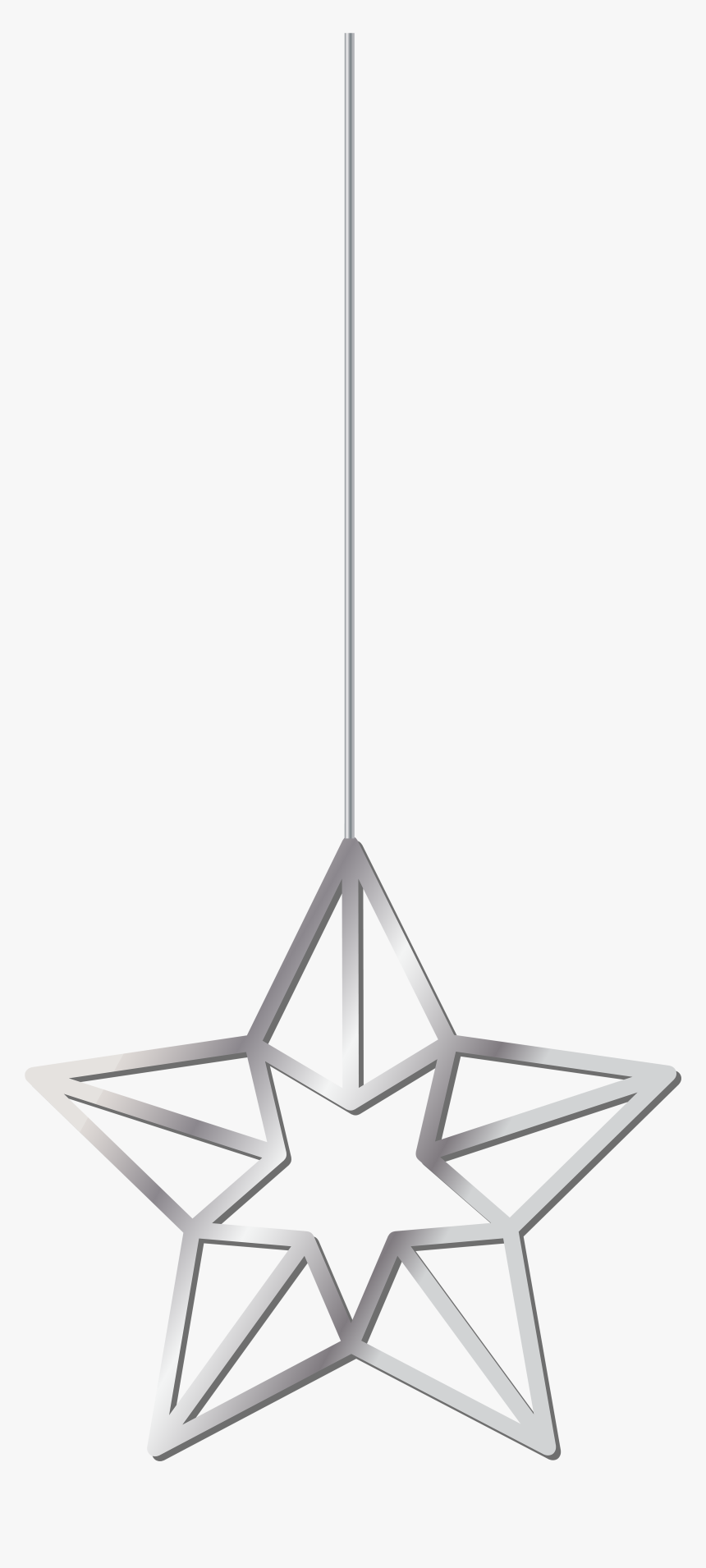 Hanging Star Silver Transparent Png Clip Art - Hanging Star Decoration Png, Png Download